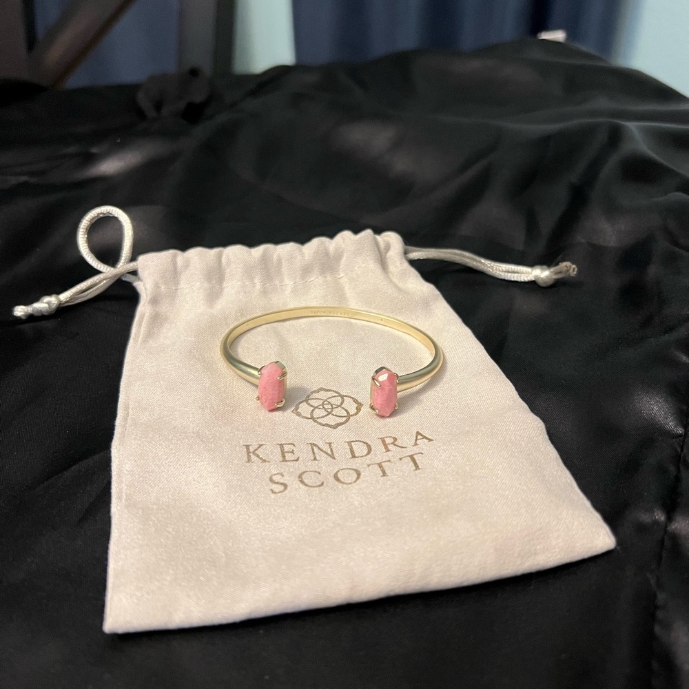 Kendra Scott Gold Cuff with Pink Stones